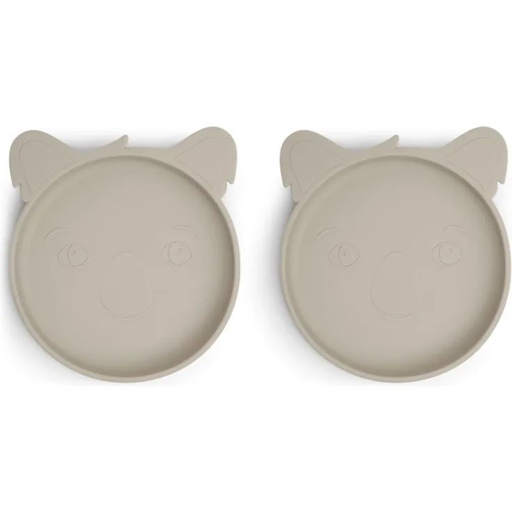 Nuuroo Akila Silikonteller Koala Cobblestone 2er-Pack