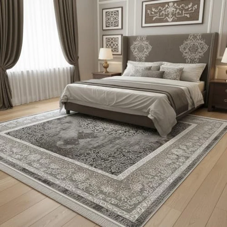 Vimoda Orientteppich Salsa, moderner orientalischer Klassiker Look, Rechteckig, Höhe: 13 mm, Teppich kurzflor modern, dicht, weich, Wohnzimmer, Schlafzimmer – Bild 4