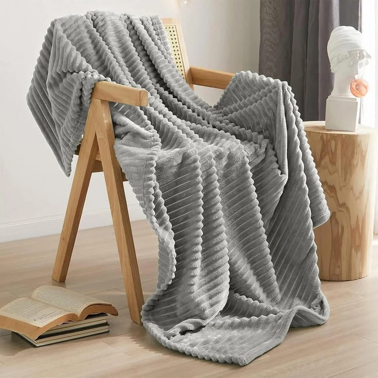 Kuscheldecke Fleecedecke Sofadecke Couchdecke Couch Grau 150x200CM – Bild 1