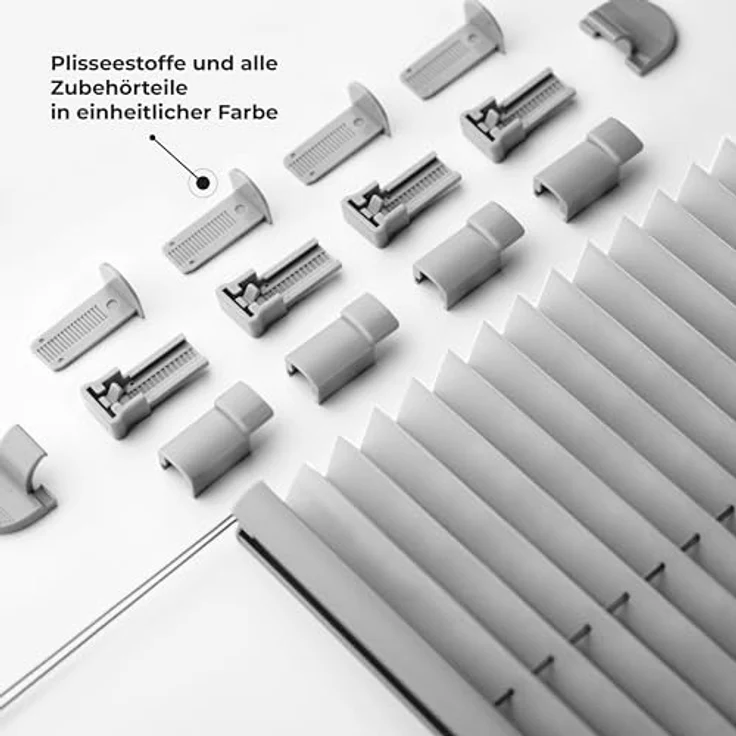 Sonello Plissee Klemmfix, Faltrollo 55cm x 140cm, Grau, blickdicht, ohne Bohren, Sichtschutz, Sonnenschutz – Bild 2