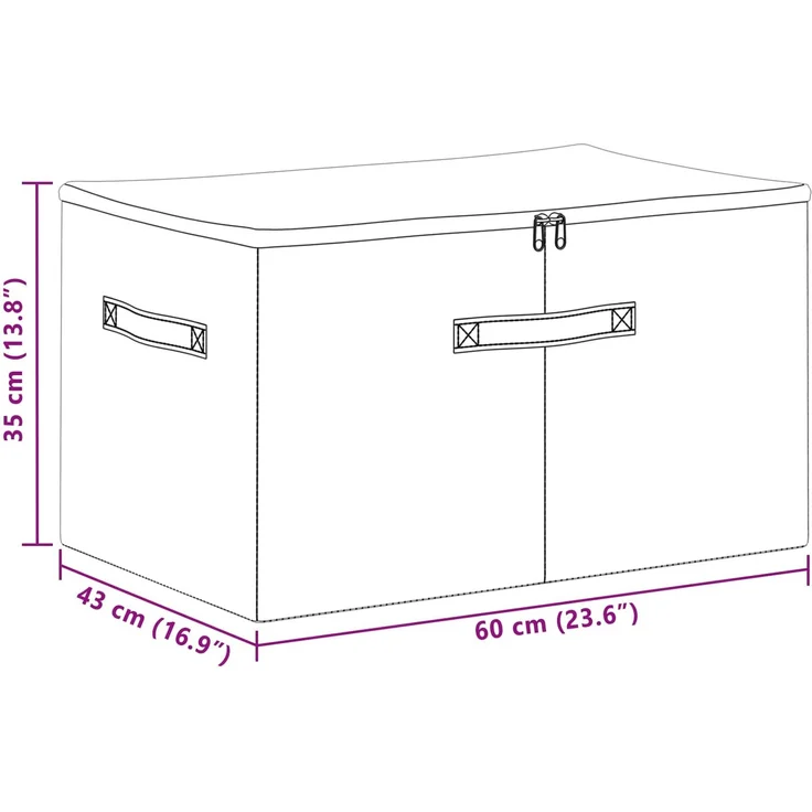 vidaXL Aufbewahrungsbox 6 stk. Vliesstoff 60 x 43 x 35 cm 90,3 L Creme 42024611 – Bild 7