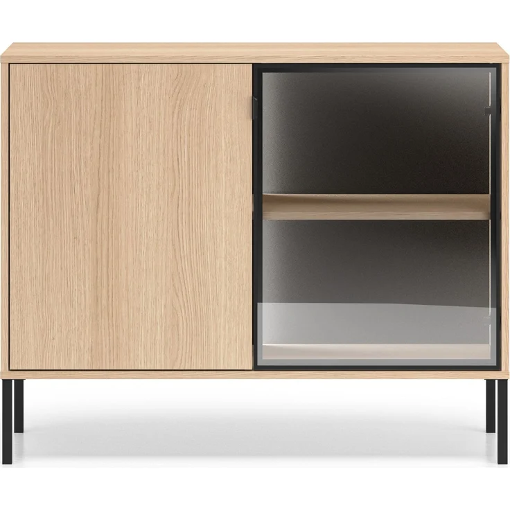 Selsey 'Barnee' – Sideboard mit beleuchteter Glasvitrine, Eichenholzoptik, 107 cm – Bild 6
