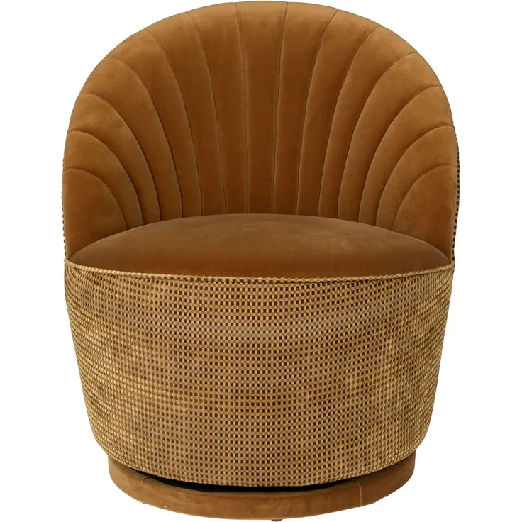 Drehbarer Lounge Sessel MADISON Samtstoff WHISKEY von DutchBone