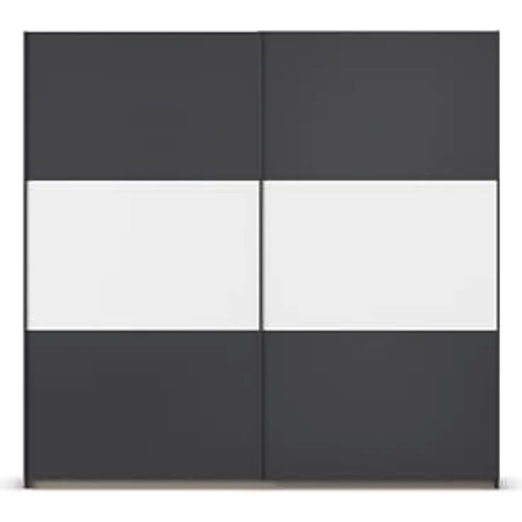 Rauch Möbel Neo, Schwebetürenschrank, Kleiderschrank, Kleiderschränke, Garderobe, Schrank mit Stauraum, 2-türig, Farbe Grau-metallic/Alpinweiß, 218 x 210 x 59 cm – Bild 8