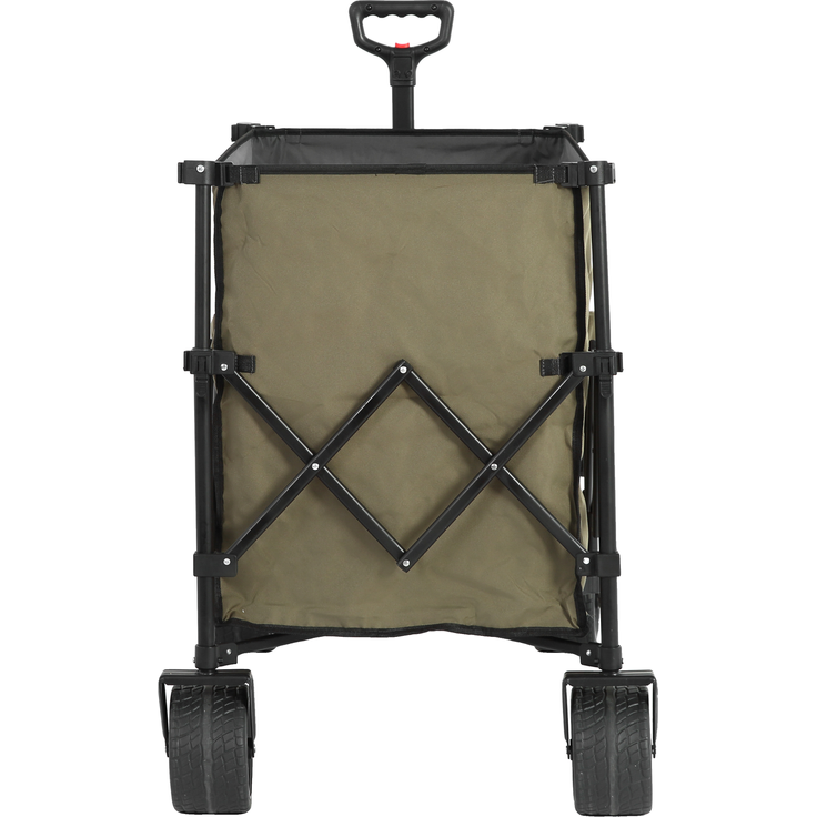 Faltbarer Bollerwagen 300L mit All-Terrain-Rädern, 109x53x83 cm, 100 kg, Armee-Grün – Bild 8