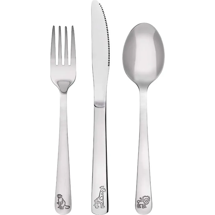 Kinderbesteck 3-teilig mit Tiermotiven