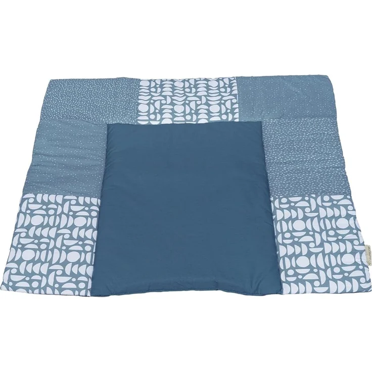 ULLENBOOM ® Wickelauflage 85x75 cm, Blau (Made in EU) - Wickelunterlage Waschbar und für Unterwegs geeignet, Bezug: 100% OEKO TEX Baumwolle, Wickeltischauflage 75x85 – Bild 1
