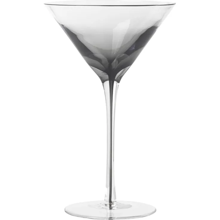 Broste Copenhagen Cocktailglas Smoke Martiniglas grey 18,9cm, Mundgeblasenes Glas, Smoke Martiniglas