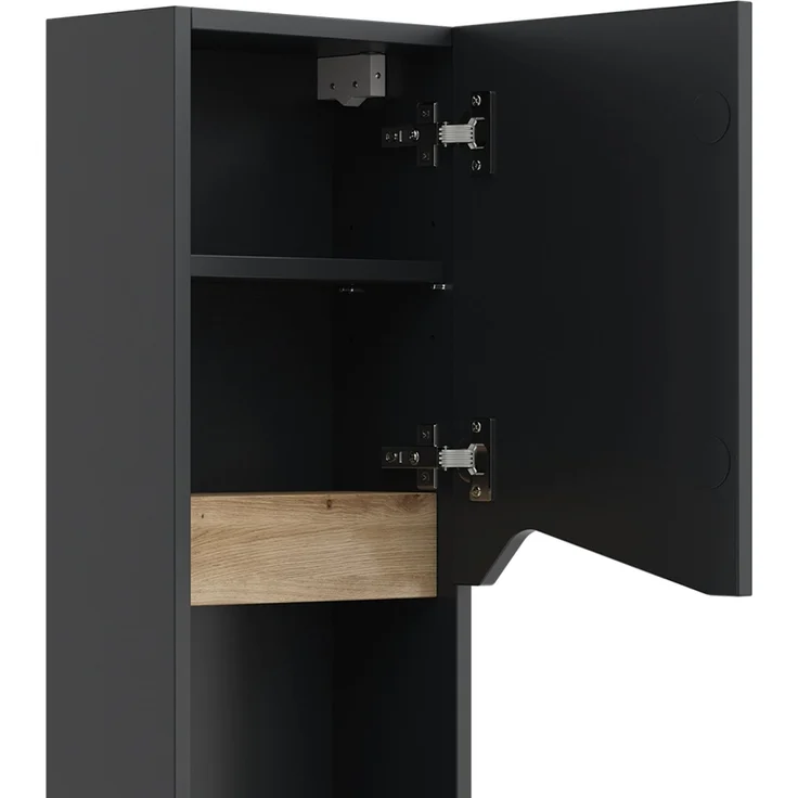 Badschrank Marelle Anthrazit/Artisan 30 x 67 cm mit Tür und offenem Fach Vicco – Bild 6