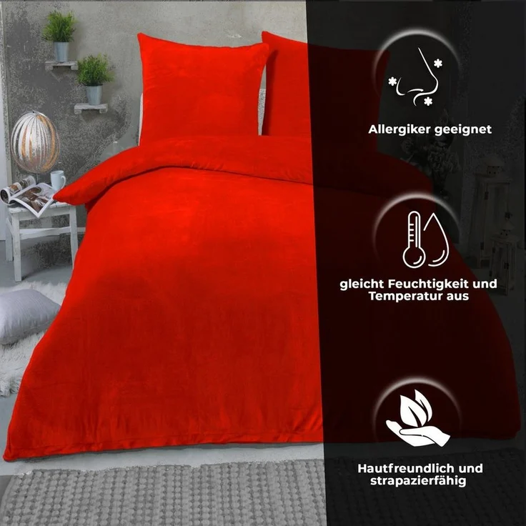 Malika Bettwäsche 135x200 + 80x80 cm Cashmere Touch Bettwäsche, atmungsaktiv, Mikrofaser, 2 teilig, Für Allergiker geeignet, pflegeleicht, angenehm weicher Stoff – Bild 3