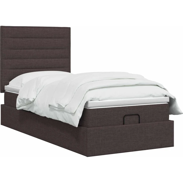 vidaXL Ottoman Bett mit Matratze Dunkelbraun 90 x 200 cm Stoff 3457379 – Bild 3