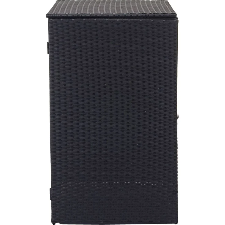 Mülltonnenverkleidung HWC-E25, Mülltonnenbox Mülltonnenabdeckung, Poly-Rattan 120l ~ schwarz – Bild 6