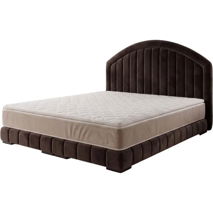 A&J MöbelLand GmbH Polsterbett LEON mit Kopfteil - Stilvolles Bettgestell für Ihr Schlafzimmer (Länge: 209 cm, Höhe Kopfteil: 110 cm, 4 Kopfteil-Varianten, 7 Größen zur Auswahl, Modernes Design, TOP ANGEBOT!, Inklusive Bettgestell), Komplettgestell-Set