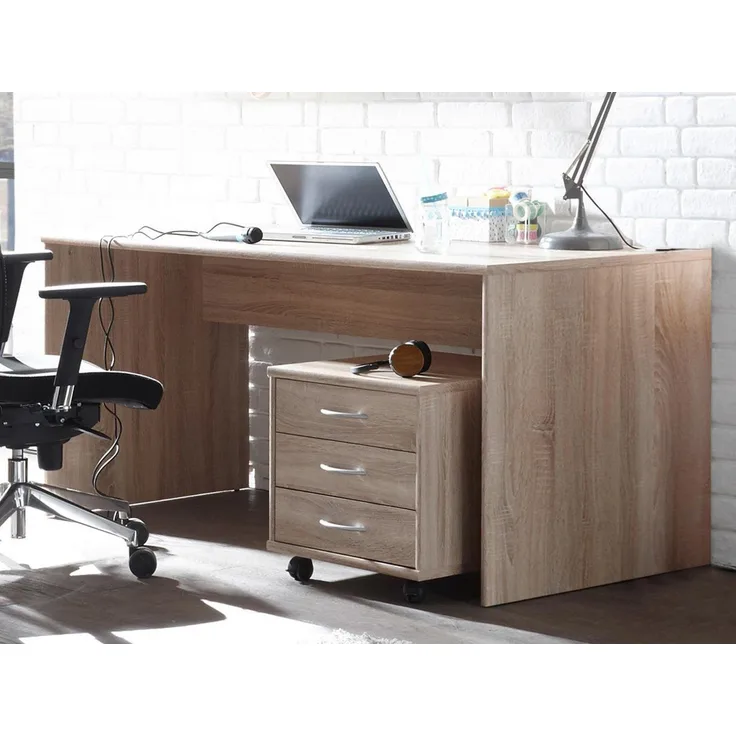 Schreibtisch >Olli< in Sonoma-Eiche - 150x75x75cm (BxHxT)