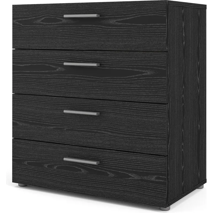 Petra Kommode 4 Schubladen Schwarz Sideboard Nachttisch Schlafzimmer Schrank