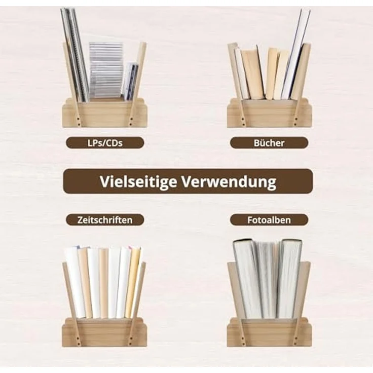Stagecaptain Aufbewahrungsbox LPSB-40 Bambus LP-Ständer Regal für Schallplatten und mehr (inklusive Schrauben für den Zusammenbau), Platz für bis zu 40 12"-LPs – Bild 3