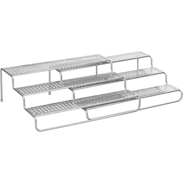 mDesign Gewürzregal Regal Küchenablage Organizer ausziehbar Metall Silber