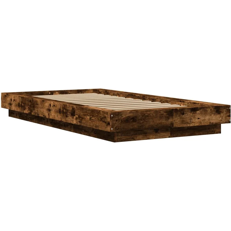 vidaXL Bodenbettgestell Geräucherte Eiche 80 x 210 cm Holzwerkstoff 3429701 – Bild 3