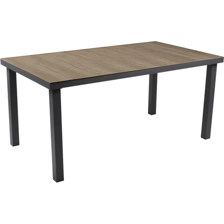 Gartentisch KIRSTI - Aluminium/Keramik, Dunkelgrau, 162 x 90 x 75 cm | Terrassentisch Wetterfest Outdoor Tisch