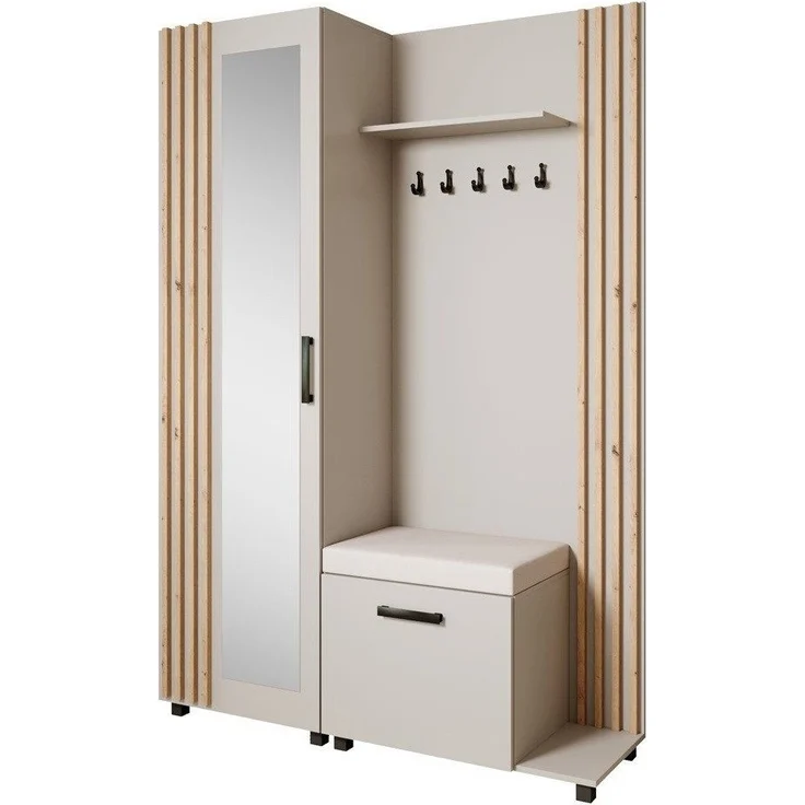 Beautysofa Garderoben-Set Livia – Design, Funktion und Ordnung in Perfektion, (Geräumiger Schuhschrank, mit praktischer Kleiderstange) – Bild 5