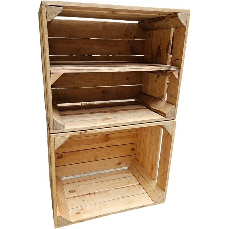 Holzkisten 4er Set 50 x 40 x 30cm mit Regal Lang Vintage Natur – Bild 10