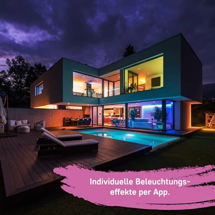 Müller-Licht Indoor LED-Strip RGB, 2m, mit Musik-Sensor und WLAN, TUYA Smartphone-App steuerbar, kürzbar und selbstklebend – Bild 3