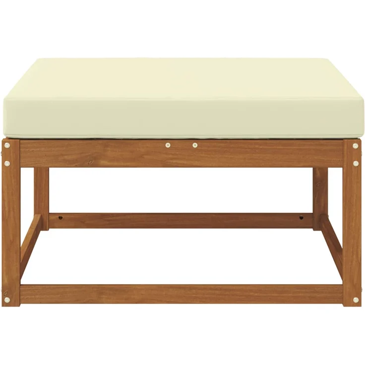 vidaXL Outdoor-Fußhocker Massivholz Akazie Natur und Creme 900527 – Bild 3