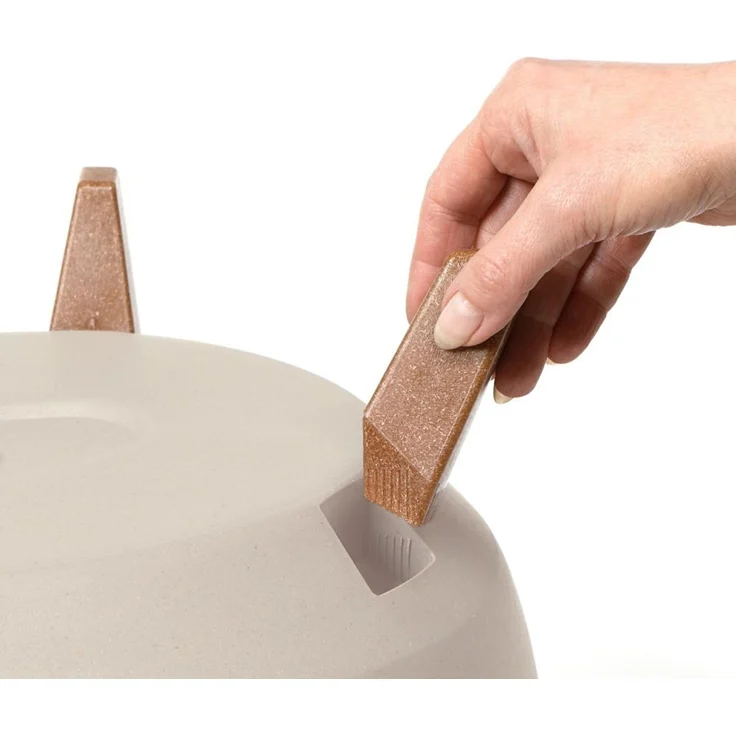 Siena Garden Pflanzgefäß OSLO, Kunststoff auf Füßen mit Einsatz creme 47 cm – Bild 2