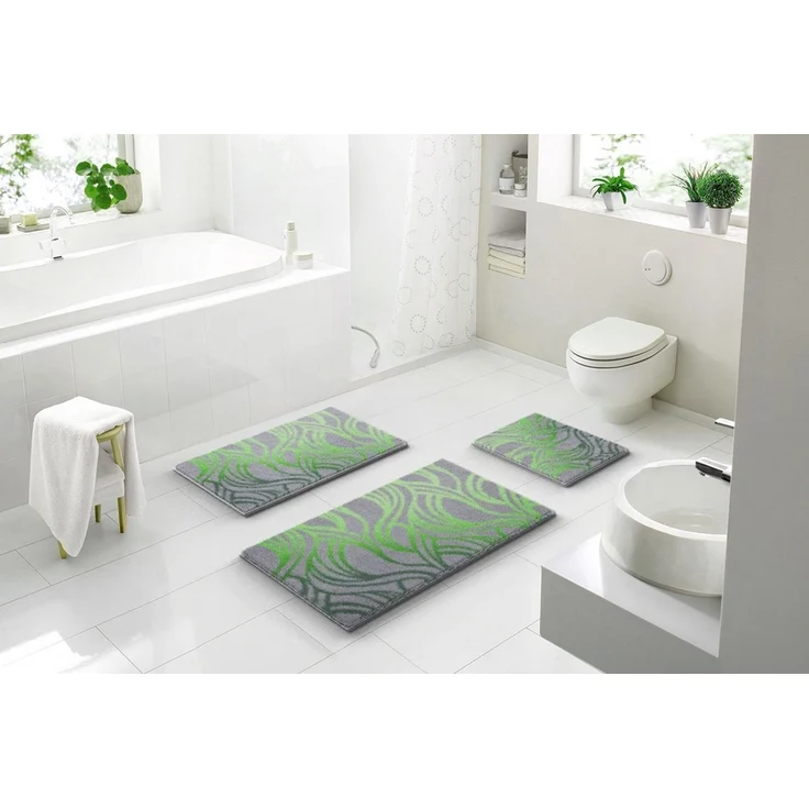 Badematte >MAYRA< in green, 100% Polyacryl SUPERSOFT - 100x60x1,8cm (LxBxH) – Bild 2