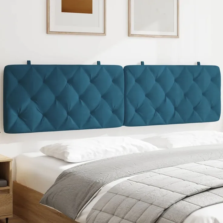 vidaXL Kopfteil-Kissen Blau 200 cm Samt 374751