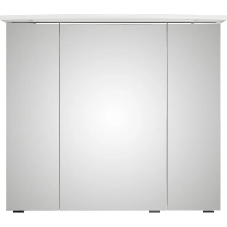 Saphir Badezimmerspiegelschrank Serie 4010 Badezimmer-Spiegelschrank inkl. LED-Beleuchtung im Kranz Badschrank 82 cm breit, 3 Türen, 6 Glas-Einlegeböden, inkl Türdämpfer