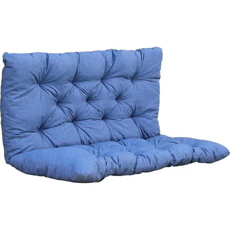 Chicreat Bankkissen mit Rückenteil 100 x 98 x 8 cm, Blau/Grau – Bild 1