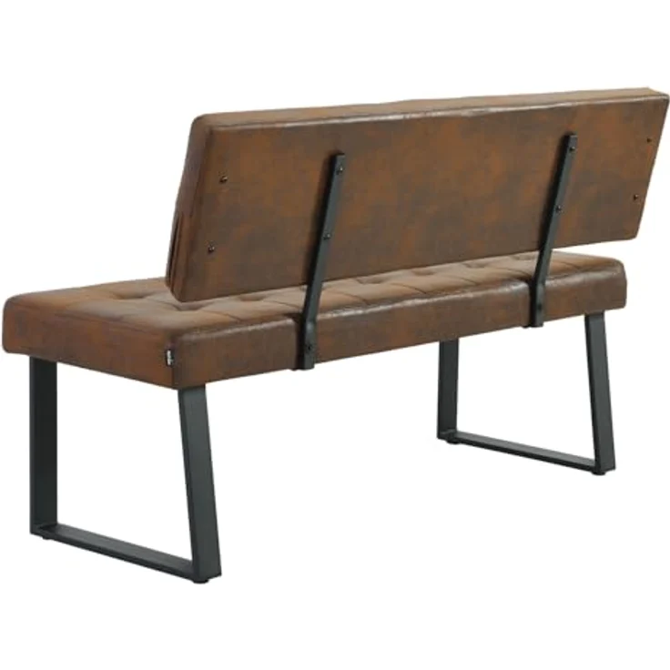 B&D home Sitzbank Sigfrid - Eckbank Esszimmer Mit Lehne, Sitzbank Flur, Pflegeleichter Bezug aus Kunstleder in Braun, Kaltschaum-Polsterung, Für Esszimmer, Küche & Flur, 140 cm – Bild 7