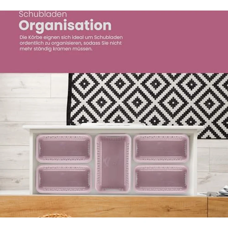 Pro Home Aufbewahrungskorb Modularer Kunststoffkorb Kunststoff Box (2 St), Aufbewahrungsbox mit Griffen - BPA-Frei - Organizer Körbchen Bad Küche – Bild 3
