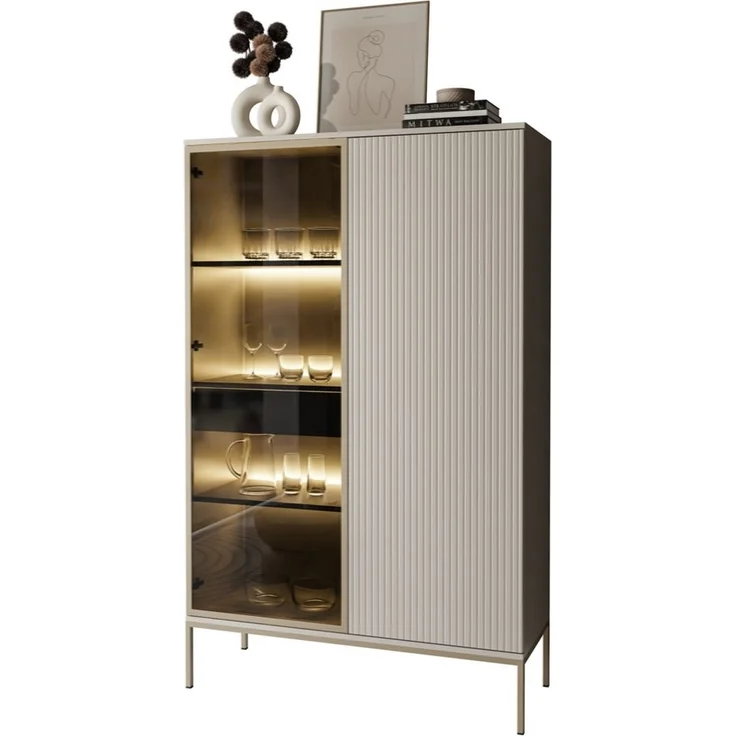 Lookway Vitrine ECLIPSE WTSZ104 in Kaschmir mit LED Beleuchtung Breite: 104 cm – Bild 5