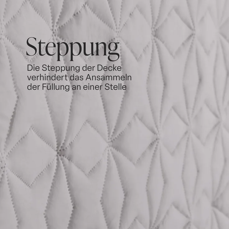 Tagesdecke (Silber) 220x240 cm mit wattierter Zwischenlage, Bettüberwurf - Überwurfdecke, Sommerdecke gesteppt - Steppdecke, Wendedecke – Bild 7