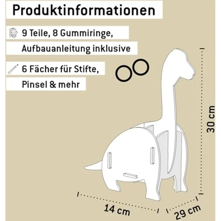 Auswahl Werkhaus Stiftebox Dinos Stiftehalter Brachiosaurus WE2067 – Bild 5