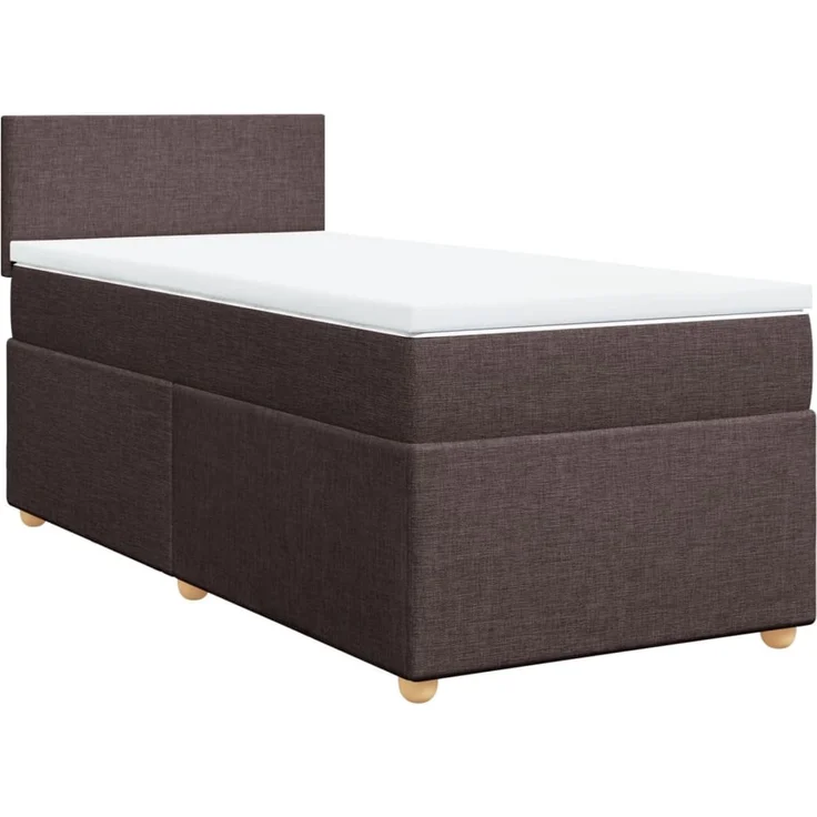 vidaXL Boxspringbett mit Matratze Dunkelbraun 100x200 cm Stoff 3288887 – Bild 3