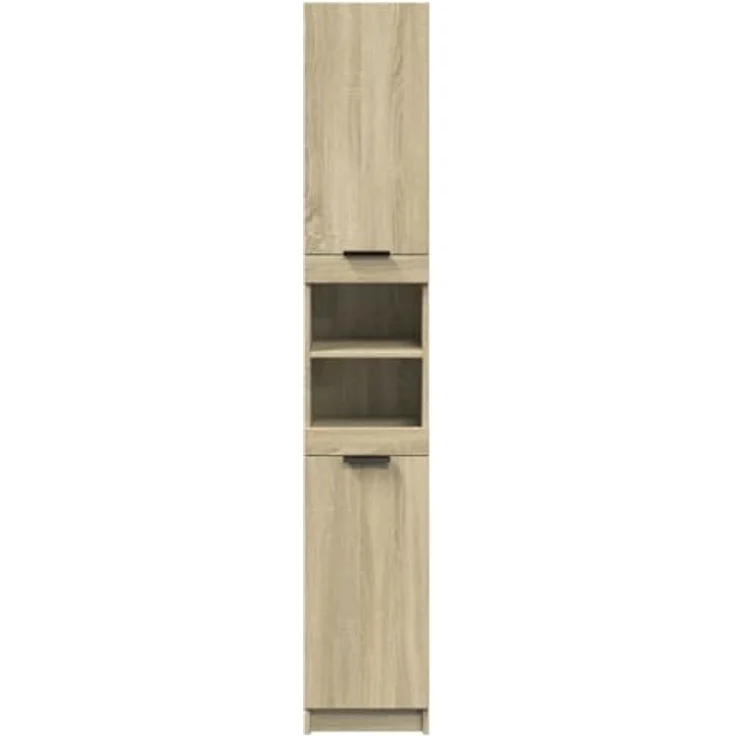 vidaXL Badschrank Sonoma-Eiche 32x34x188,5 cm Holzwerkstoff 849656 – Bild 7