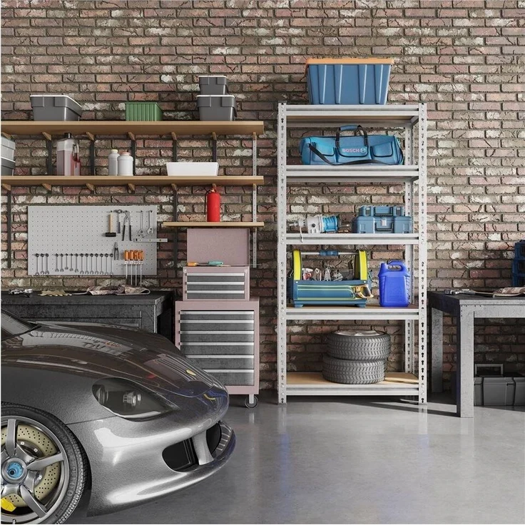 Yaheetech Standregal 75 x 30 x 153cm/90 x 30 x 180cm, Lagerregal Schwerlastregal Kellerregal mit verstellbaren MDF-Böden – Bild 2