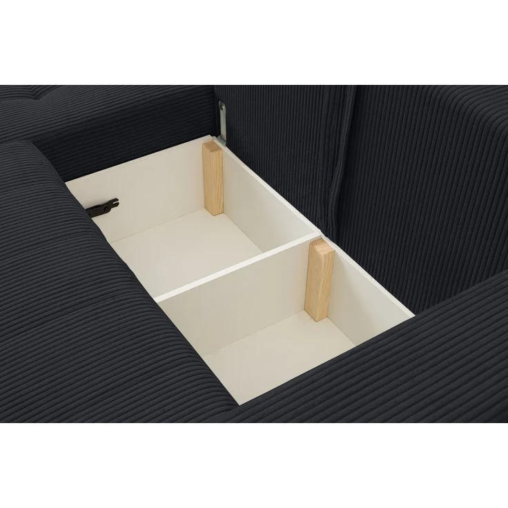 Selsey 'Maillo' Ecksofa mit Schlaffunktion & Bettkasten, Cord, Universal, Dunkelgrau – Bild 8