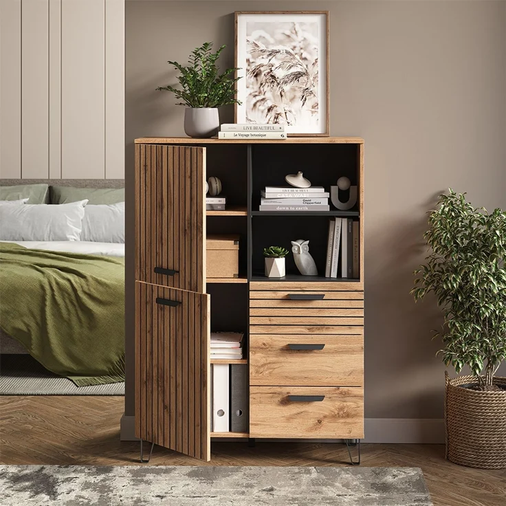 Garderobe Amber Eiche Wotan 100 x 142 cm Vicco – Bild 5