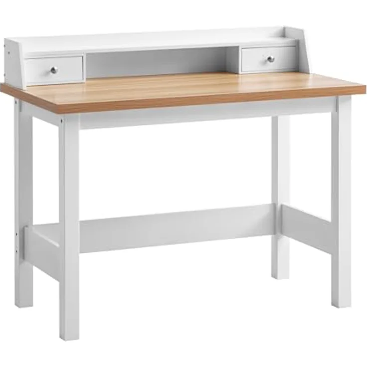 Schreibtisch 106x53x90cm Weiß mit Schublade Homeoffice Computertisch Platzsparend