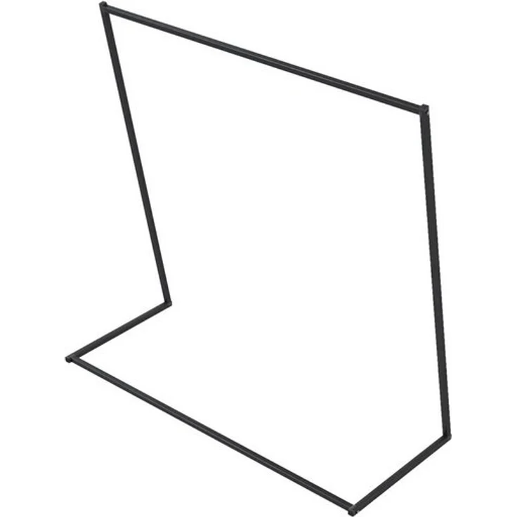 QLS Kleiderständer aus Stahl 124 x 126 cm, Stabil Freistehend Schwarz – Bild 4