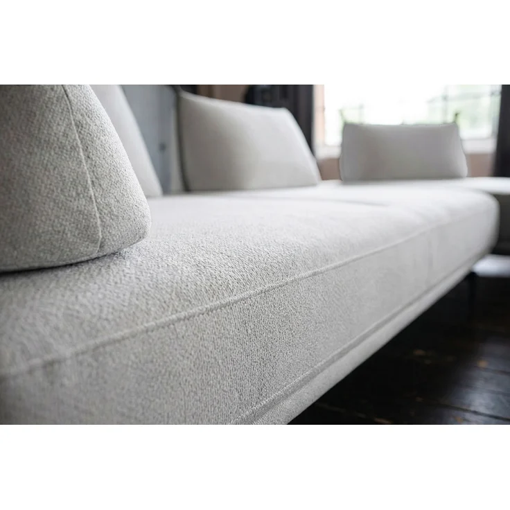 KAWOLA Ecksofa CANE Schlafsofa Daybed mit 2 Armlehnkissen Stoff grau 80 x 210 x 310 cm – Bild 9