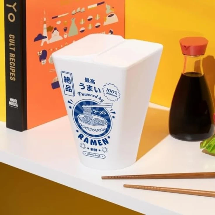 Ramen Box Licht - Von japanischen Nudelschachteln inspiriertes batteriebetriebenes Licht, Geschenk für Soba-Liebhaber, ausgefallene Dekoration, Weiss/Opulenter Garten – Bild 3
