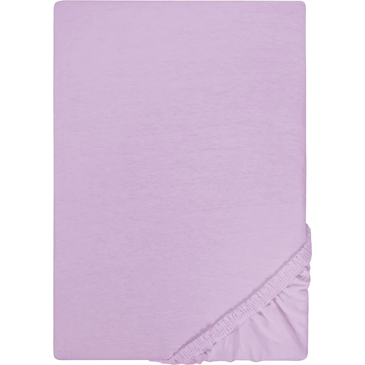 Biberna Jersey-Spannbetttuch, 100 % Baumwolle, Viola, 1x 140x200 cm - 160x200 cm – Bild 1