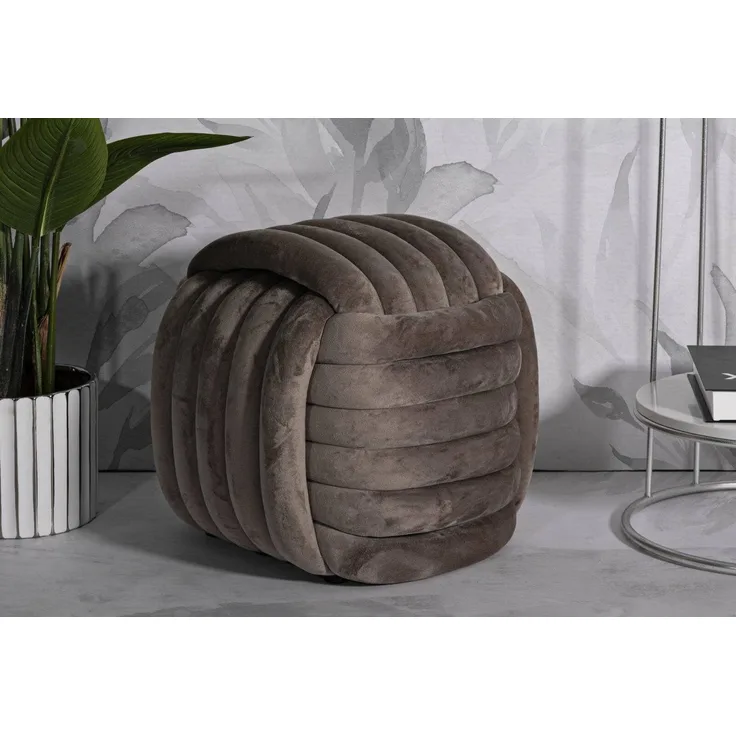 Dmora Pouf Karori 45 x 45 x 45h cm Grau, Kubische Form