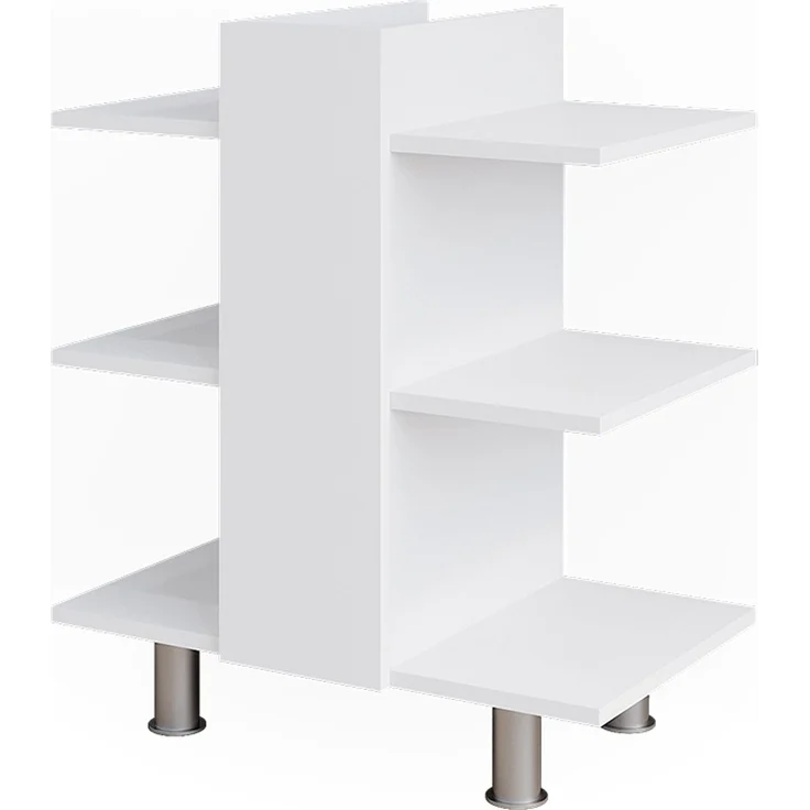 Waschbeckenunterschrank Fynn Weiß 60 x 70 cm mit 6 Ablage Vicco – Bild 1