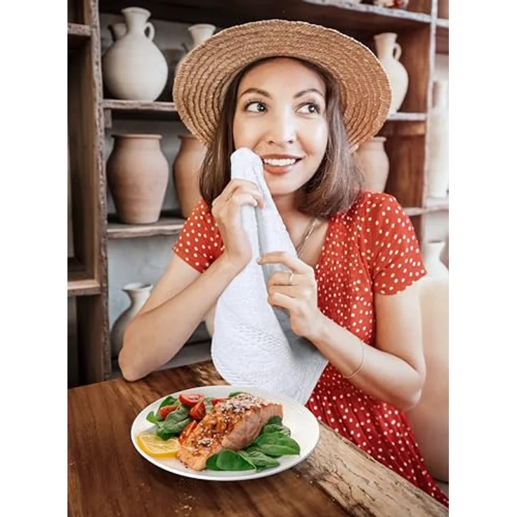 Utopia Towels Gästetücher, 30 x 50 cm, Weiß, 10er-Pack | mit Aufhängeschlaufe, 100 % Baumwolle, Handtücher, weiches und saugfähiges Gästetuch-Set, schnell trocknende Waschlappen – Bild 3